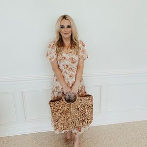 Floral Dress with Puffy sleeves